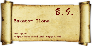 Bakator Ilona névjegykártya